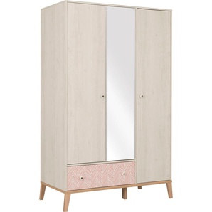 Kleiderschrank GAMI Alika Schränke Gr. B/H/T: 126 cm x 201 cm x 58 cm, 3 St., braun (kastanie gebleicht) Baby Kinderschrank Kleiderschrank Kinderschränke Schränke Mit Spiegel
