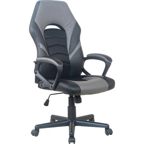 Gaming-Stuhl BYLIVING Freeze Stühle Gr. Kunstleder-Netzstoff, schwarz / grau, schwarz (schwarz, grau, schwarz) Gaming-Stuhl Gamingstühle