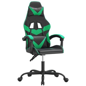 vidaXL Gaming-Stuhl Drehbar Schwarz und Grün Kunstleder