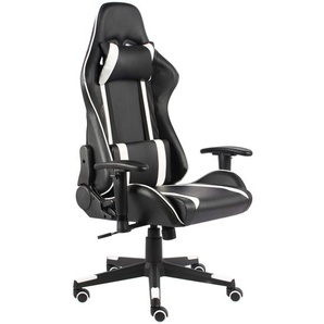 vidaXL Gaming-Stuhl Drehbar Weiß PVC