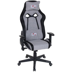 Gaming Stuhl G-20, Webstoff grau, Absetzung Kunstleder schwarz