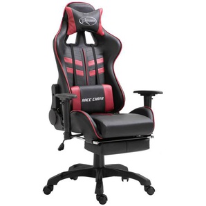 vidaXL Gaming-Stuhl mit Fußstütze Weinrot Kunstleder