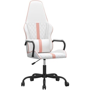 Gaming-Stuhl mit Massagefunktion Rosa und Weiß Kunstleder vidaXL
