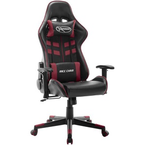 vidaXL Gaming-Stuhl Schwarz und Weinrot Kunstleder