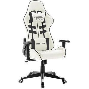 vidaXL Gaming-Stuhl Weiß und Schwarz Kunstleder