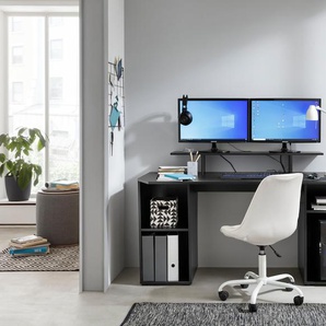 Gaming-Tisch BORCHARDT MÖBEL Tippy Tische Gr. B/H/T: 160 cm x 91 cm x 70 cm, schwarz (schwarz, schwarz) Computertisch Computertische Breite 160 cm, Schreibtisch mit viel Stauraum