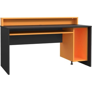 Gaming-Tisch FORTE Tezaur Tische Gr. B/H/T: 160 cm x 94 cm x 69 cm, Mit RGB-Beleuchtung, bunt (schwarz, orange) Gamingtische wahlweise mit RGB-Beleuchtung