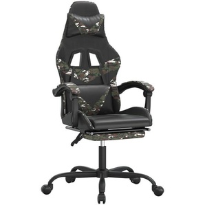 vidaXL Gamingstuhl mit Fußstütze Drehbar Schwarz Tarnfarben Kunstleder