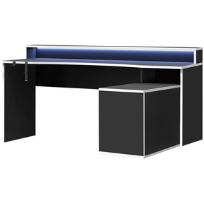 Gamingtisch  Zocker 9 ¦ schwarz ¦ Maße (cm): B: 200 H: 91,1 T: 125.4