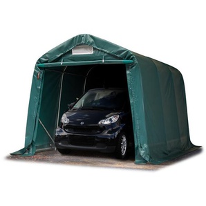 Garagenzelt Carport 2,4 x 3,6 m in dunkelgrün Unterstand Lagerzelt mit pvc 800 n Plane und stabiler Stahlrohrkonstruktion