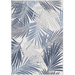 Garden Impressions Outdoor- Teppich in versch. Größen wählbar, Des. Palmen Blatt blau 100% Polypropylen