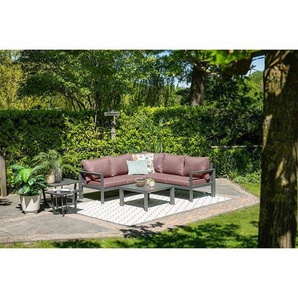Garden Impressions Zion Ecklounge Aluminium/Polster + Tisch 75x75 cm Schwarz
