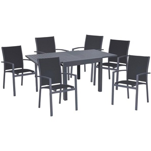 Garden Pleasure Garten-Essgruppe ELENA, (7-tlg), mit ausziehbarem Tisch