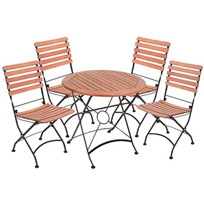 Garten-Essgruppe GARDEN PLEASURE WIEN Set Sitzmöbel-Sets Gr. B/H/T: 180 cm x 89 cm x 180 cm, braun (braun, braun, schwarz) Outdoor Möbel