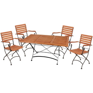 Garden Pleasure Garten-Essgruppe WIEN, (5-tlg), mit ausziehbarem Tisch