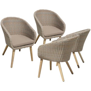 Garden Pleasure Gartenstuhl VISALIA (Set, 4 St), 4er Set, mit Auflagen, 2er Set