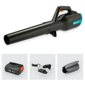 GARDENA Akku-Laubbläser PowerJet 18V P4A Ready-To-Use, 14890-20, (Set, inkl. Akku und Ladegerät), 100 km/h Luftgeschwindigkeit