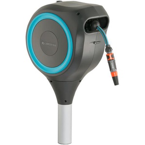 Gardena Garten-Schlauchbox »RollUp M«, 20 m Schlauch, um 360° schwenkbar, grau/türkis