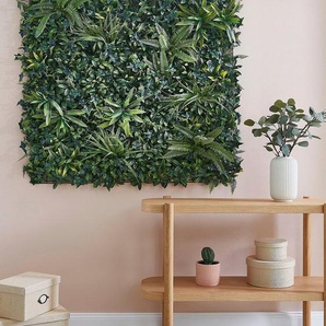 GardenDeluxe living Kunsthecken-Sichtschutz Kunstpflanzen Idylle, (1-St), natürliche Optik, auch ideal als Wanddeko, L/B/H: 100x100x30 cm