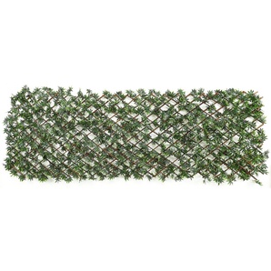GardenDeluxe living Kunsthecken-Sichtschutz Spalier Japan-Ahorn Blätter, ausziehbarer Zaun, mit Kunstranke, natürliche Optik, Sichtschutz