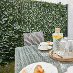 GardenDeluxe living Kunsthecken-Sichtschutz Spalier Lorbeerblatt, Rankgitter mit Kunstranke, natürliche Optik, dekorativer Sichtschutz