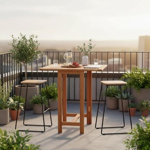 Gardenson Gartenklapptisch, Natur, Holz, Eukalyptusholz, massiv, rechteckig, 65x74x190.5 cm, FSC Mix, klappbar, platzsparend, Freizeit, Campingzubehör, Campingtische