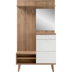 Garderobe ANDAS Merle Garderobenpaneele Gr. B/H/T: 110 cm x 200 cm x 34 cm, weiß (eiche riviera nb, matt) Wandgarderoben Höhe ca. 200 cm