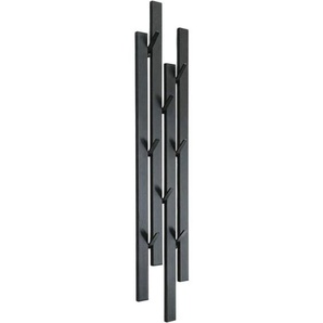 Garderobe Wand Schwarz Metall 96612 Wandgarderobe mit 8 Haken Schmal Flurgarderobe Modern Hakenleiste Garderobenhaken - Dandibo