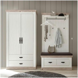 Garderobe  Roble ¦ weiß ¦ Maße (cm): B: 224 H: 201