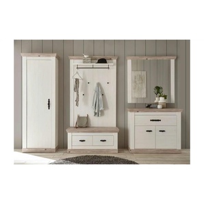Garderobe - weiß - Materialmix - 307 cm - 201 cm | Möbel Kraft