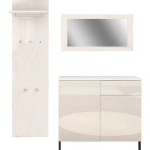 Garderoben-Set BORCHARDT MÖBEL Haama Kastenmöbel-Sets weiß (weiß matt, hochglanz) Garderoben-Sets