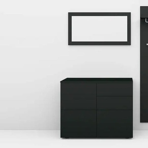Garderoben-Set BORCHARDT MÖBEL Rova Kastenmöbel-Sets Gr. B/H/T: 133 cm x 160 cm x 35 cm, schwarz (schwarz matt) Garderoben-Sets