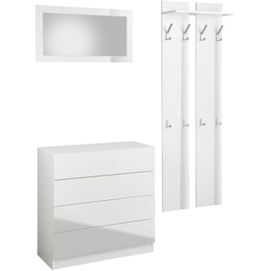 Garderoben-Set BORCHARDT MÖBEL Vaasa 3 Kastenmöbel-Sets weiß (weiß matt, hochglanz) Garderoben-Sets mit Push to Open-Funktion