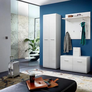 Garderoben-Set GERMANIA Adana Kastenmöbel-Sets weiß (weiß hochglanz) Garderoben-Sets Farbe mit Hochglanz Fronten