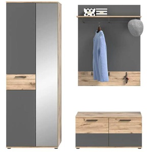 Garderoben-Set  Mason ¦ grau ¦ Maße (cm): B: 175 H: 200 T: 37.0