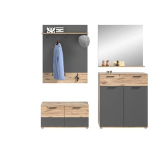 Garderoben-Set  Mason ¦ grau ¦ Maße (cm): B: 195 H: 200 T: 37.0