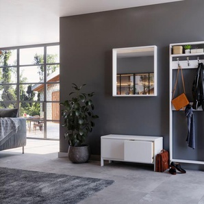 Garderoben-Set HOME AFFAIRE Luven Kastenmöbel-Sets weiß Garderoben-Sets aus Massivholz, bestehend Spiegel, Paneel und Kommode