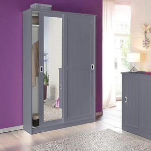 Garderoben-Set HOME AFFAIRE Nekso Kastenmöbel-Sets grau Garderoben-Sets (4-St) Schuhkommode, Garderobenschrank, Paneel und Sitzbank