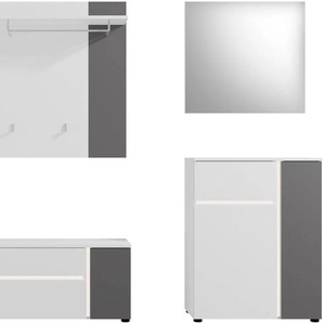 Garderoben-Set INOSIGN Gravit Kastenmöbel-Sets Gr. B/H/T: 175 cm x 190 cm x 37 cm, Garderobe inkl. Frontbeleuchtung, weiß Garderoben-Sets