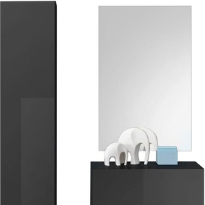 Garderoben-Set INOSIGN Infinity Kastenmöbel-Sets grau (anthrazit hochglanz lack) Garderoben-Sets