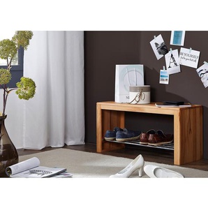 Garderobenbank 81cm Braun Kernbuche