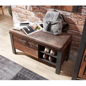 Garderobenbank 94 x 49 x 40cm Braun