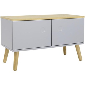 Garderobenbank , Grau, Eiche , Holzwerkstoff , Eiche , massiv , 79x48x37 cm , erweiterbar, Typenauswahl , Garderobe, Garderobenbänke, Garderobenbänke