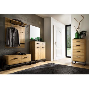Garderobenbank 101 x 46 x 38cm Braun