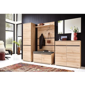 Garderobenbank Lissabon 96 x 52 x 40cm Braun/Buche Dekor