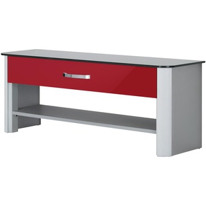 Garderobenbank - rot - Materialmix - 117 cm - 46 cm - 34 cm | Möbel Kraft