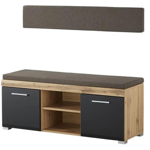 Garderobenbank - schwarz - Materialmix - 120 cm - 50 cm - cm 40,0 | Möbel Kraft