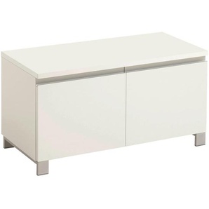 Garderobenbank, Silber, Weiß, Metall, 1-Sitzer, 84x45x40 cm, abwischbar, Garderobe, Garderobenbänke, Garderobenbänke