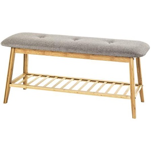 Garderobenbank Stolk 100cm Braun/Bambus
