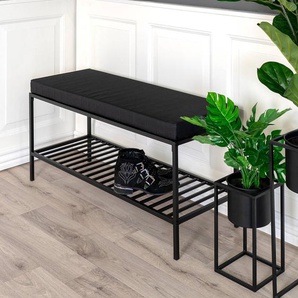 Garderobenbank Vapi 100 x 49 x 36cm Schwarz